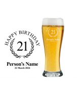 21st birthday beer glasses personalised.
