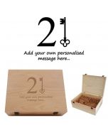 21st birthday keepsake boxes with personalised 21st key design engraved.