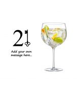 Personalised 21st birthday Gin glass