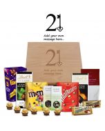 21st birthday gift box with 21st key design and filled with chocolates