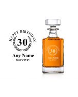 Personalised 30th birthday crystal whiskey decanters