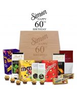 60th birthday gift box personalised and filled with chocolates