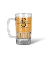Beer stein glass with initial, name and date