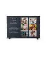 Personalised best mum ever photo frame with six images.