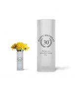 Personalised frosted glass vase for a birthday gift