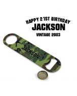 21ST Birthday gift bottle openers with camouflage design