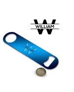 Personalised bottle openers with name and initial design