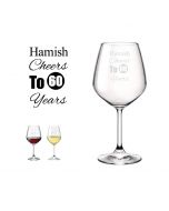 Cheers to 60 years personalised birthday gift wine glass