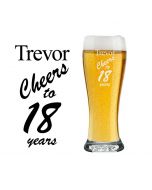 Cheers to 18 years personalised gift beer glass