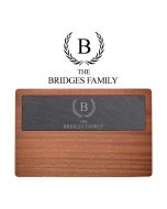 Hardwood cheese boards with personalised family name slate insert