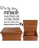 A miracle was born baby keepsake boxes