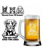 Personalised dog design beer glasses in New Zealand