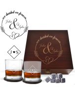 Whiskey glasses personalised gift sets with we decided on forever design engraved.
