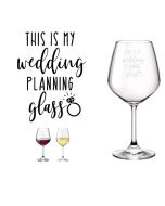 This is my wedding planning glass wine glass for engagement gifts.