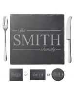 Personalised slate placemats for the family
