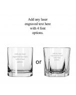 Whiskey glasses with text engraved