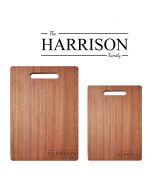 Solid wood personalised chopping boards with family name engraved