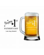 Happy first father's day personalised beer mug