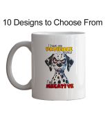 Funny coffee and tea mugs with animated dogs and sarcastic comments