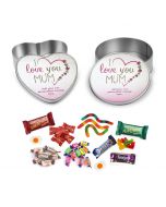 Lolly and chocolates gift tins personalised for mums.