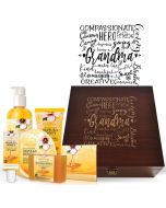 Luxury Manuka Honey gift sets with Grandma word cloud design.