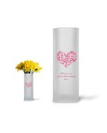 Personalised frosted glass vase for women