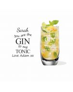 Personalised Gin and Tonic cocktail glass