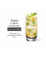 Personalised crystal highball cocktail glass for gin
