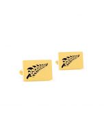 Gold plated fern cufflinks for men's birthday gifts