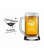 Personalised graduation beer mug