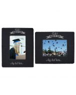 Personalised portrait or landscape slate photo frames for graduation gifts