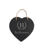 Personalised heart shaped hanging sign for the family
