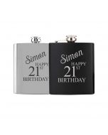 21st birthday gift hip flask laser engraved