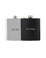 Personalised hip flasks with names engraved