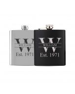 Hip flask with initial and name engraved