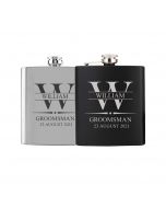 Hip flasks with initials and name for wedding gift