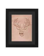 Layered wall art with 7 laser cut wood layers with a stag and hunter themed design
