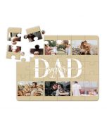 Dad themed personalised jigsaw puzzle with six photos