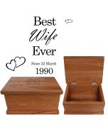 Best wife ever personalised Rimu wood keepsake boxes