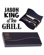King of the grill personalised carving knife gift boxes.