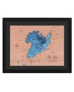 Topographic map of Lake Taupo framed with multiple layers
