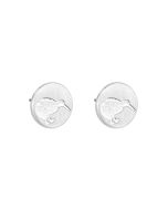 Little Taonga Round Kiwi Stud Earrings in Silver