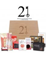 Luxury 21st birthday gifts for her gourmet treats gift boxes 21st birthday key personalised design engraved.