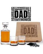 Luxury wood box decanter gift set for dad's