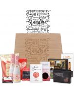 Luxury gift for Grandmas personalised gourmet food, chocolates and sparkling French wine box sets.