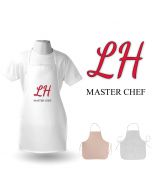 Personalised master chef aprons for men and women.