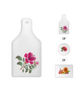 Glass chopping boards with flower designs