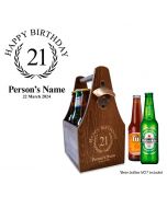 Personalised beer carrier for birthday gifts