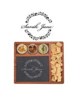 Cheese board gift set with personalised floral design and name engraved.