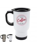 Personalised reusable travel mug for coffee